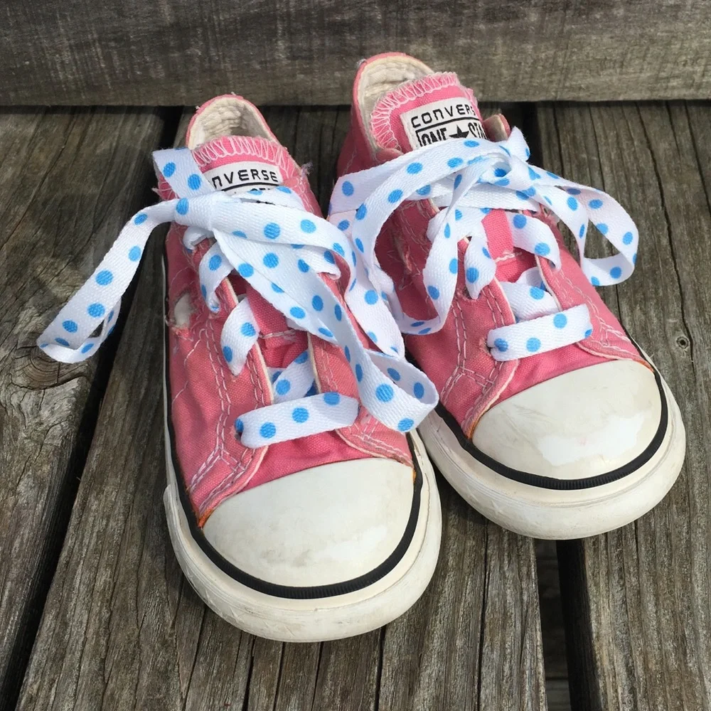 - Converse Sz 9 Toddler Pink Sneakers - New Laces! VGUC!